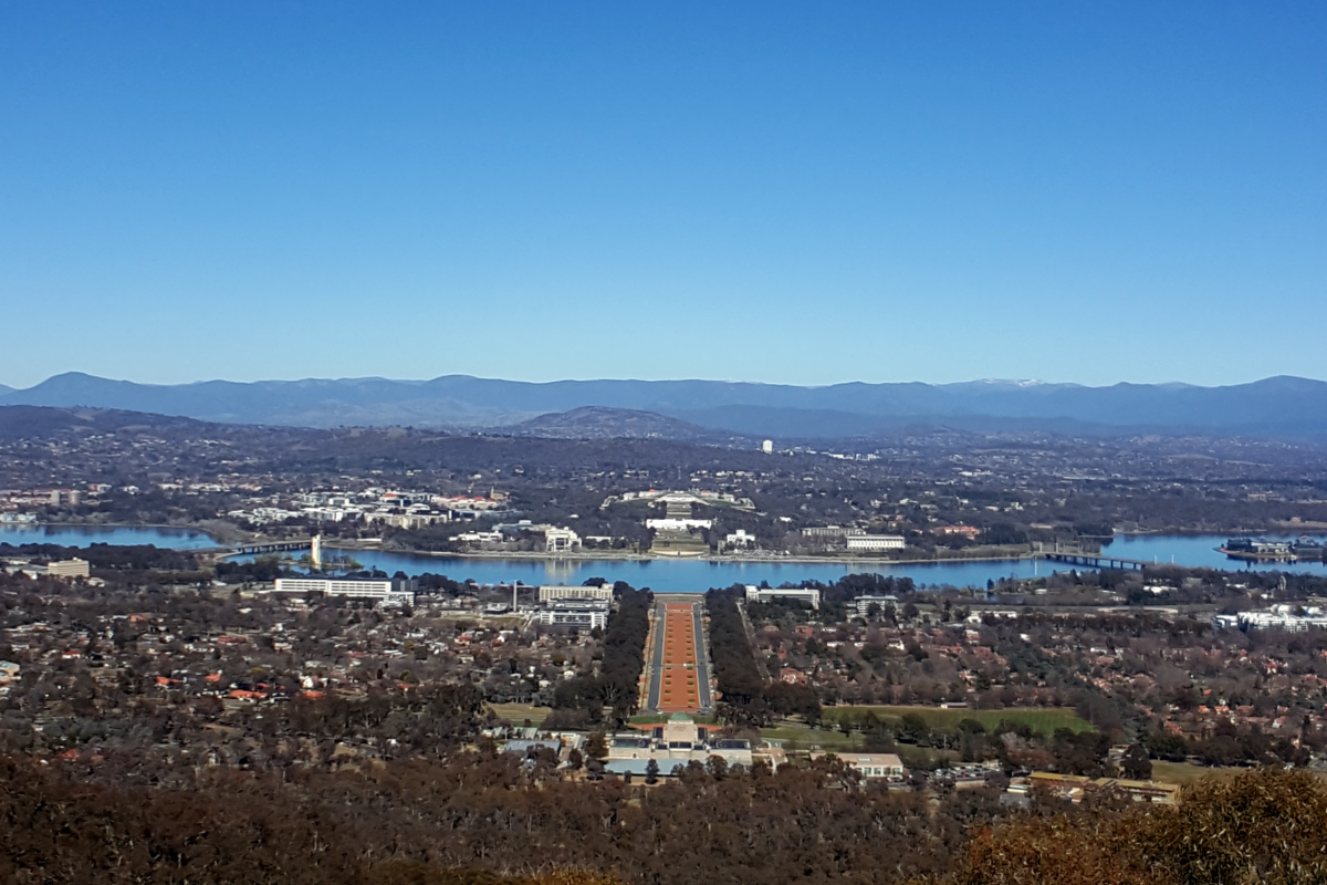 View at Mount Ainslie Lookout in Canberra